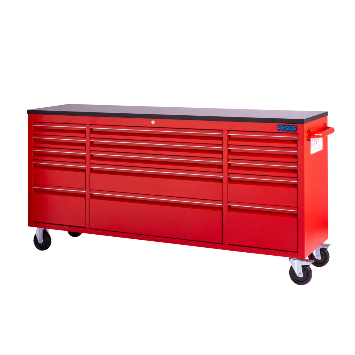 SGS 72in 15 Drawer Mobile Workbench & Heavy Duty Tool Chest | Red